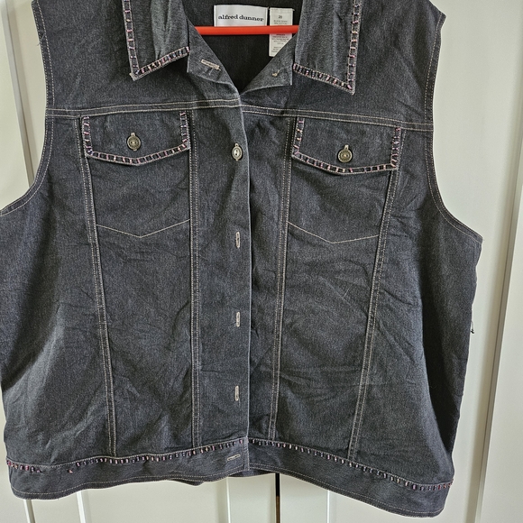 Alfred Dunner Black Denim Vest - Picture 1 of 7